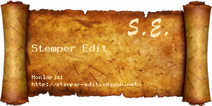 Stemper Edit névjegykártya